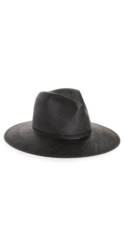 Janessaeone Maddox Straw Hat Black