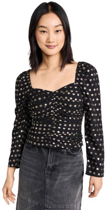 Shoshanna Beck Top Jet/Gold