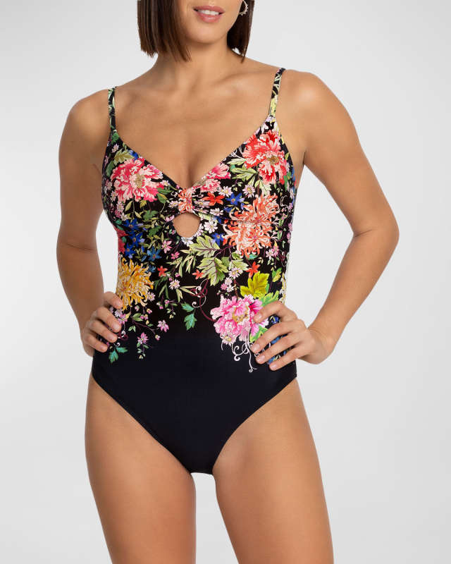 Metalli Notte Keyhole One-Piece Swimsuit