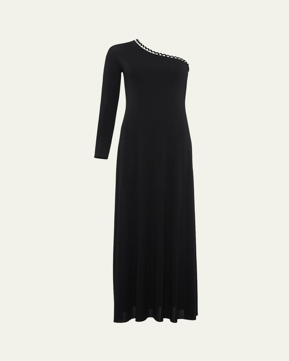 Play One-Shoulder Ric Rac-Trim Long Dress
