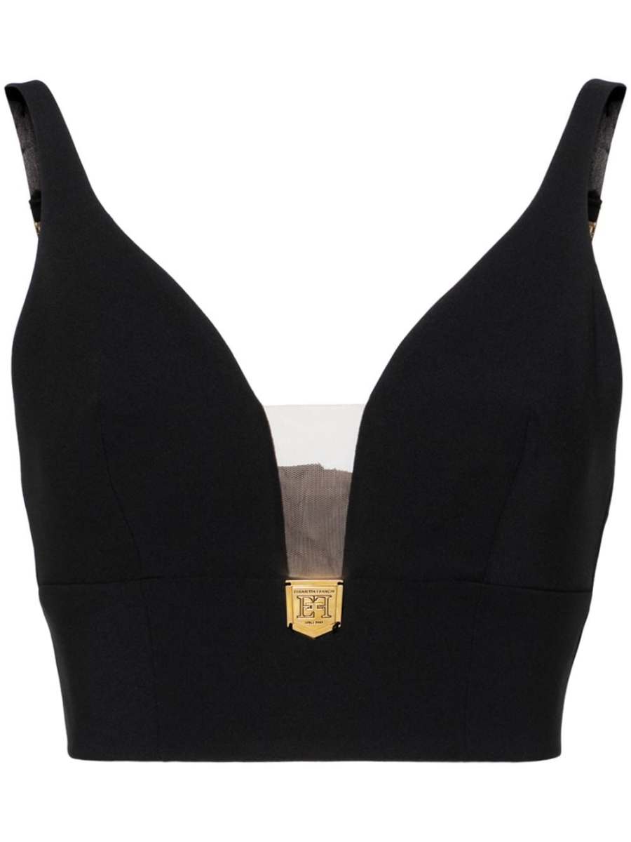 V-neck crepe bralette