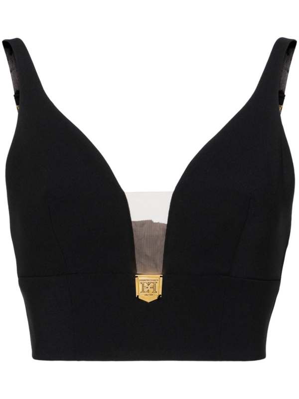 V-neck crepe bralette