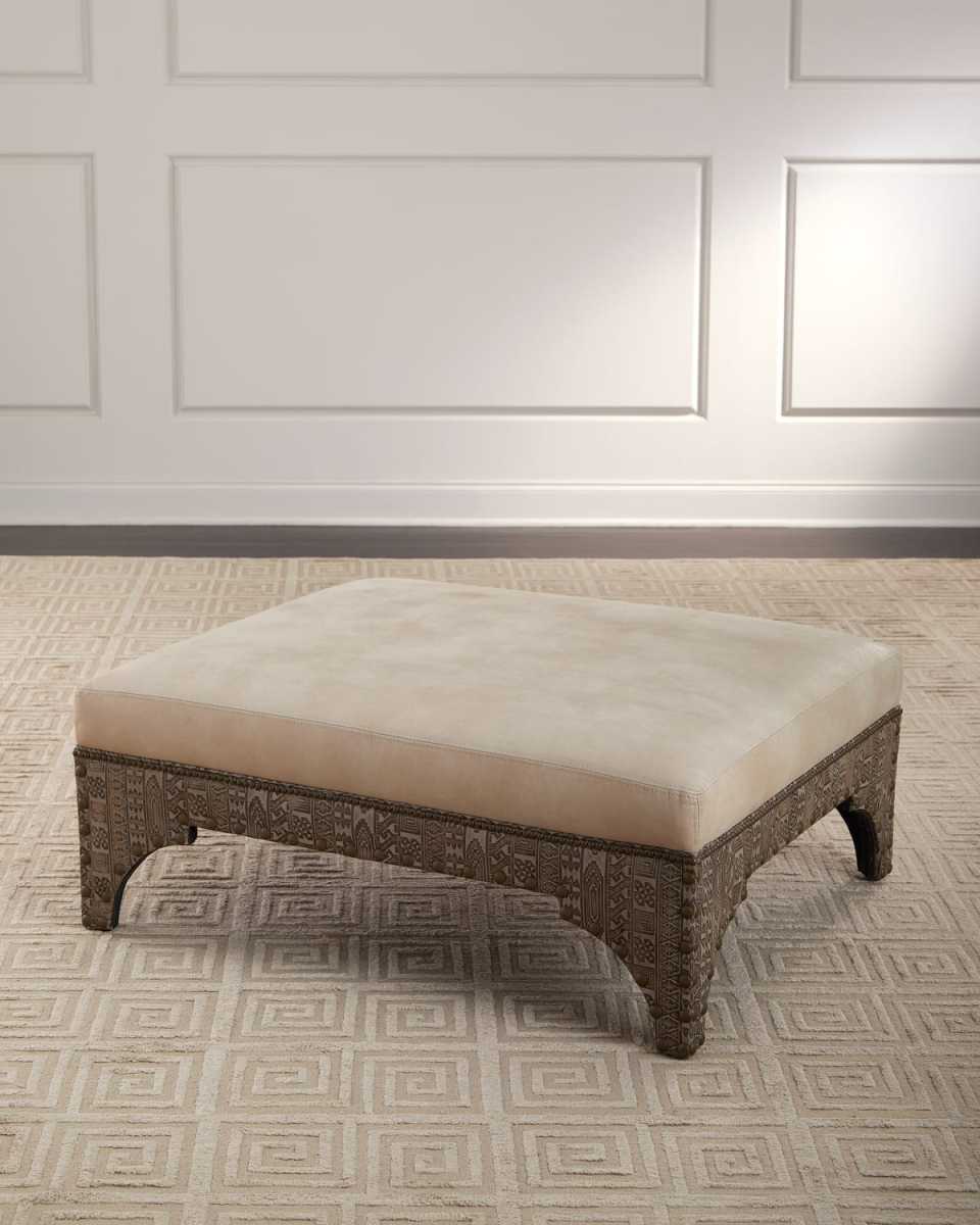 Lindgren Leather Ottoman