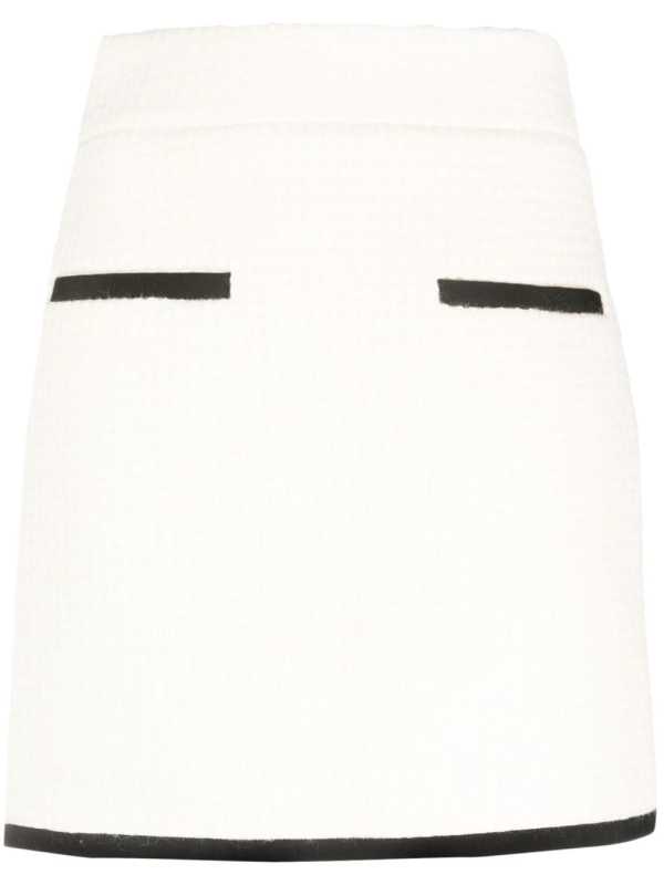 mid-rise tweed skirt