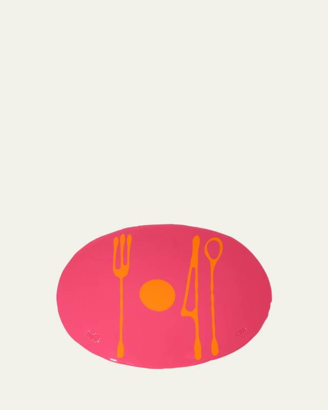 Table-Mates Fuchsia/Yellow Resin Placemat, 15" x 20"