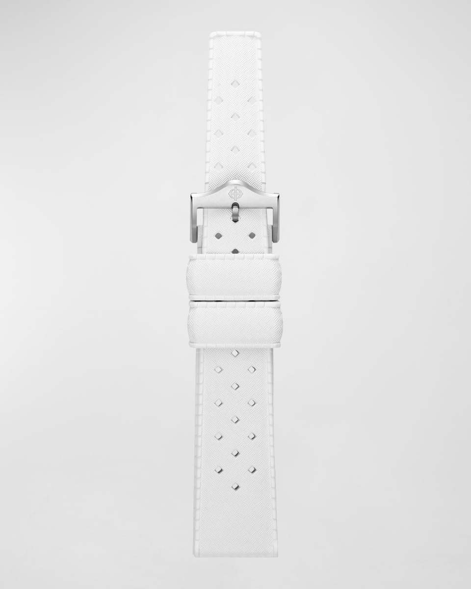 Men's White Rubber Watch Strap, 20mm