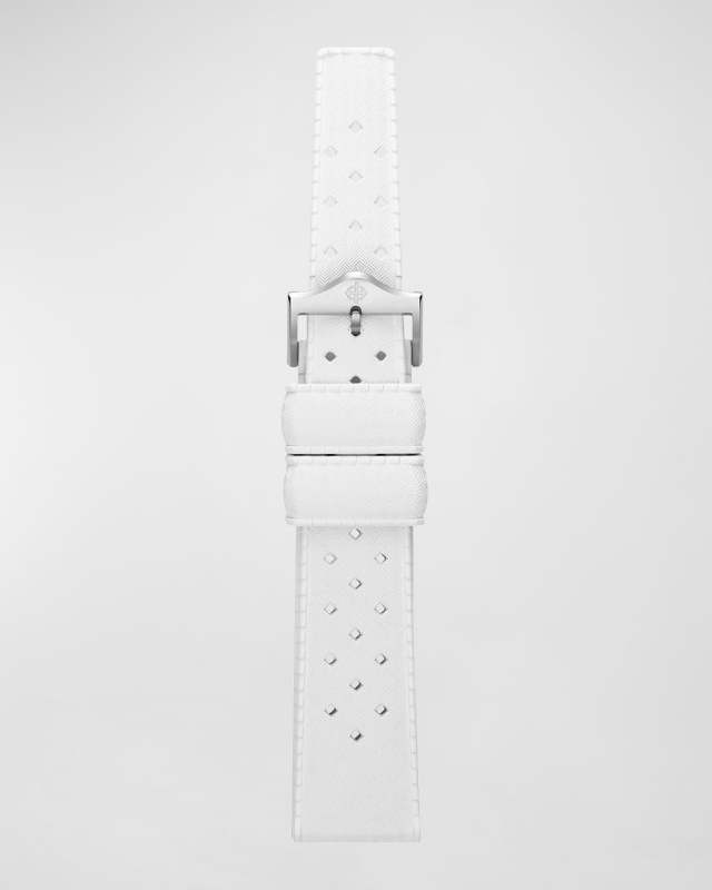 Men's White Rubber Watch Strap, 20mm