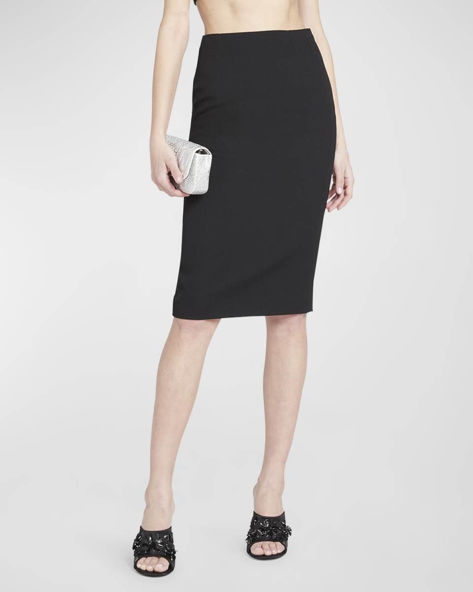 Grain De Poudre Wool Straight Midi Skirt