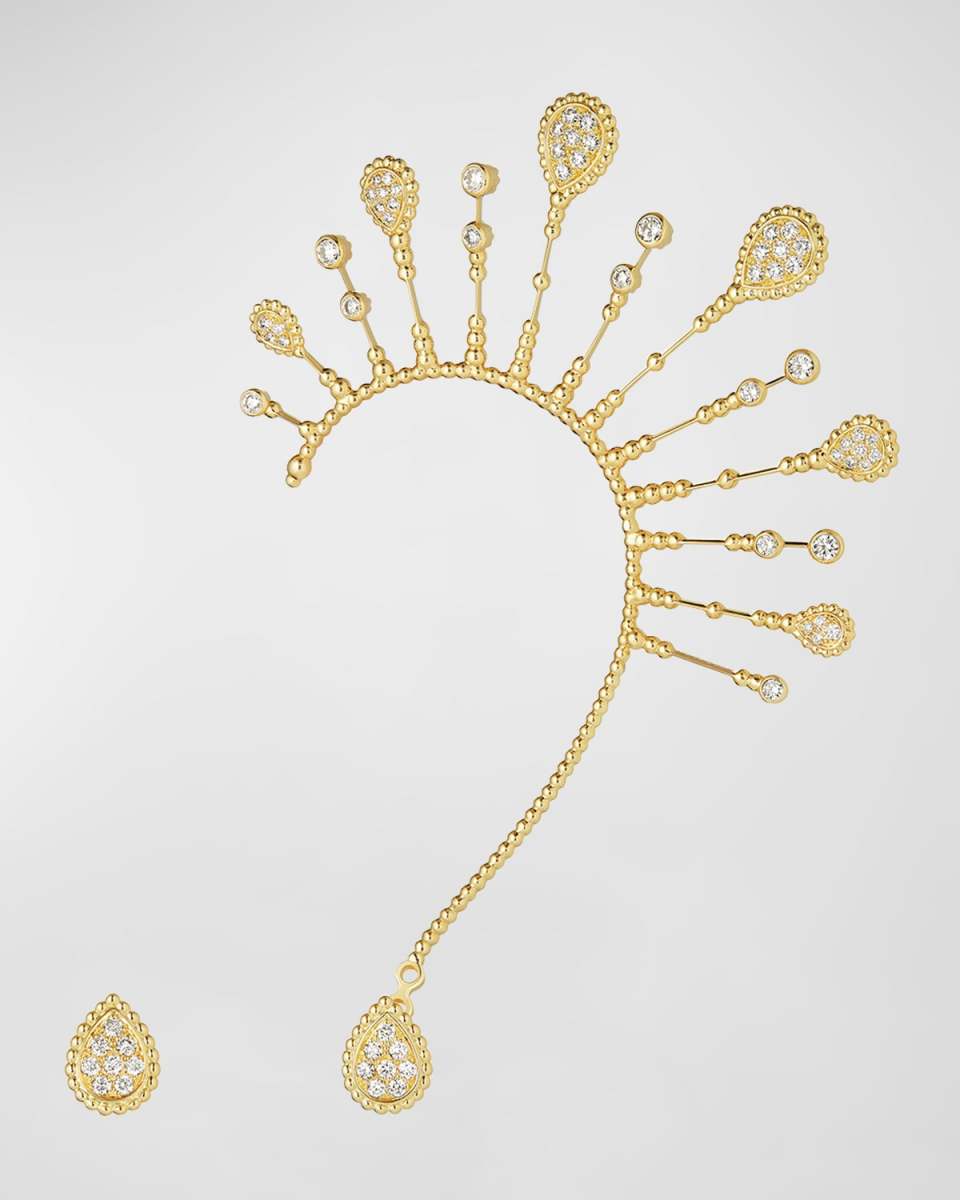 Serpent Boheme 18K Yellow Gold Solarite Asymmetric Diamond Earrings