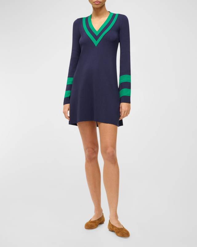 Sunshine Flare-Sleeve Stripe Mini Dress