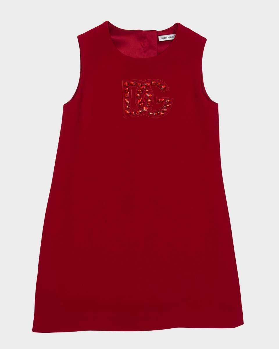 Girl's Rhinestone Embellished Logo-Print Tank Dress, Size 4-6