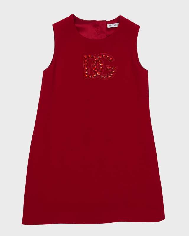 Girl's Rhinestone Embellished Logo-Print Tank Dress, Size 4-6