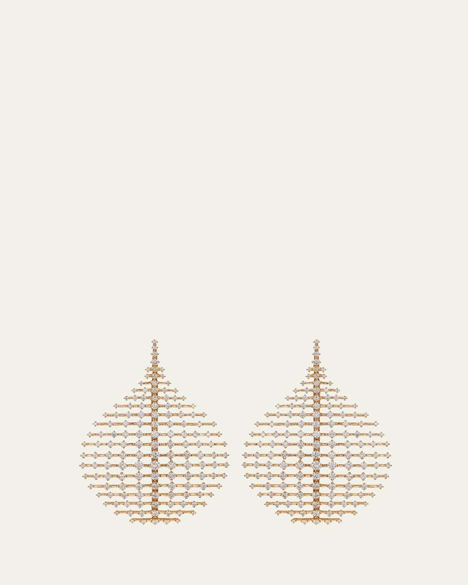 Medium Plus Disco Earrings in Yellow Gold and Diamonds