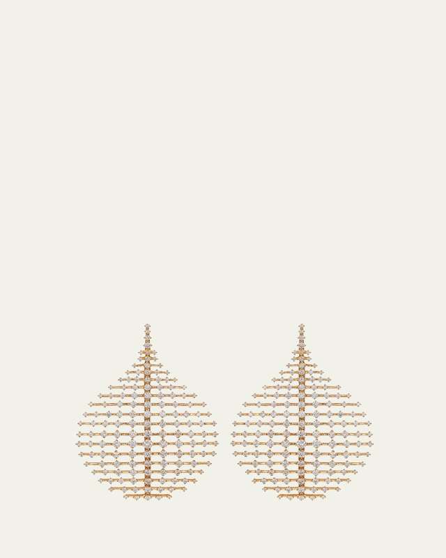 Medium Plus Disco Earrings in Yellow Gold and Diamonds