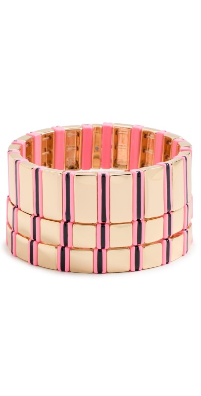 Roxanne Assoulin Well Tailored Bracelet COTTON CANDY PINK & INK/GOLD