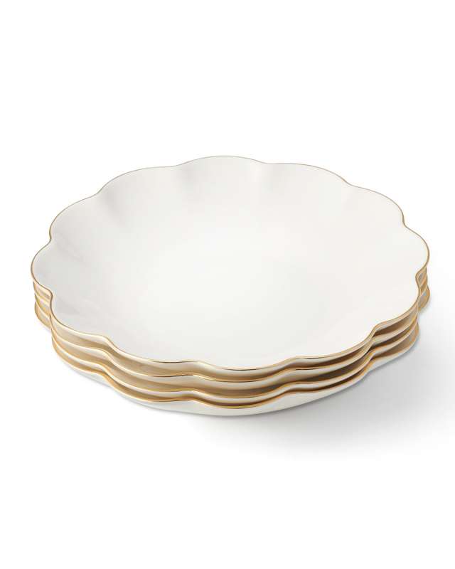 Scalloped Appetizer Plates, Set of 4
