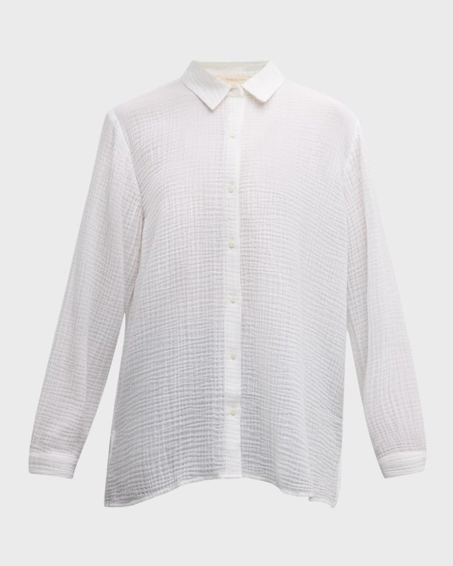 Button-Down Organic Cotton Gauze Shirt