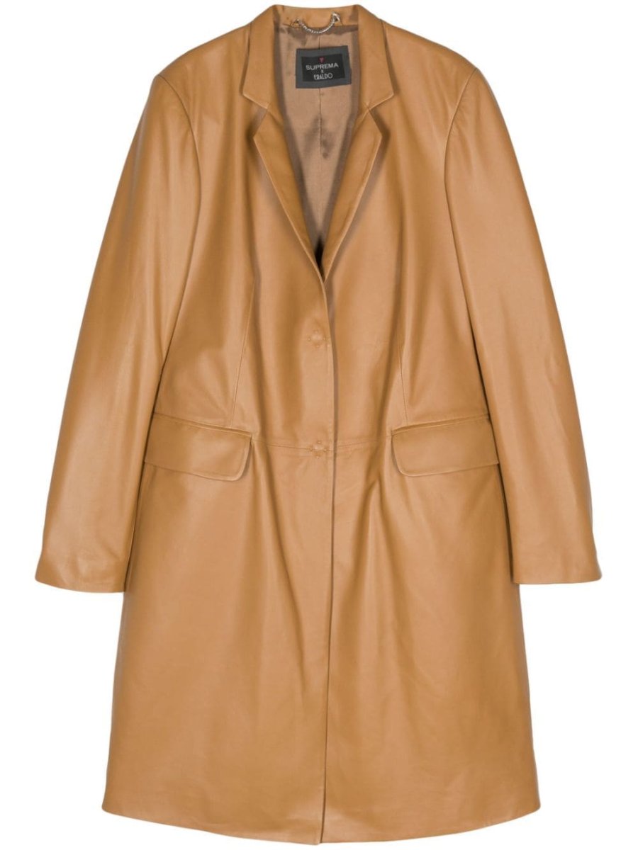 leather midi coat