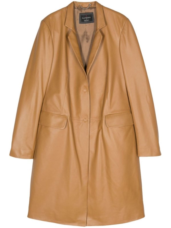 leather midi coat