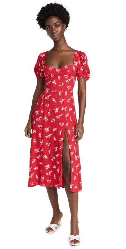 BARDOT Gillian Midi Dress Red Dit Fl