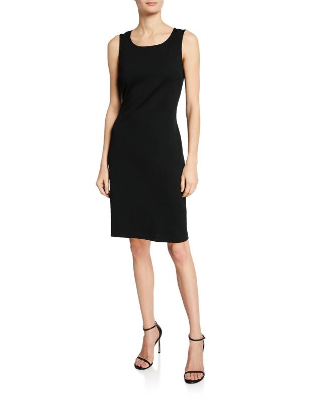 Milano-Knit Scoop-Neck Sheath Dress