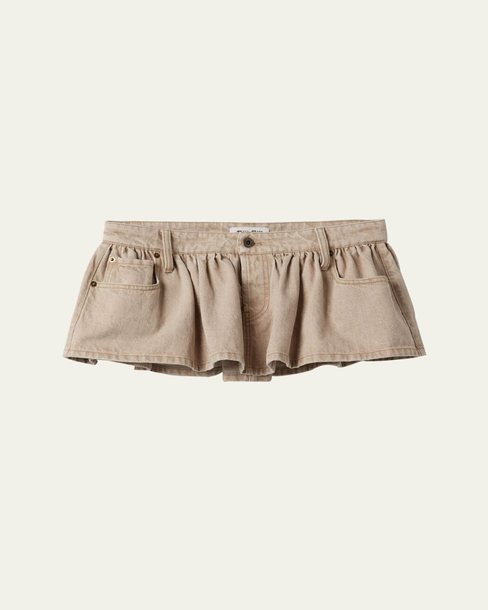 Micro Denim Logo Skirt