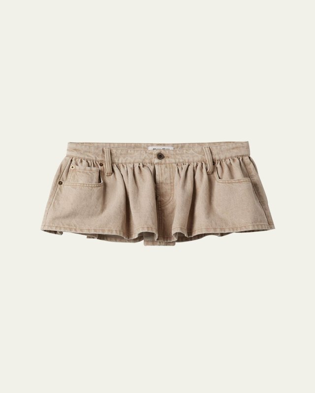 Micro Denim Logo Skirt