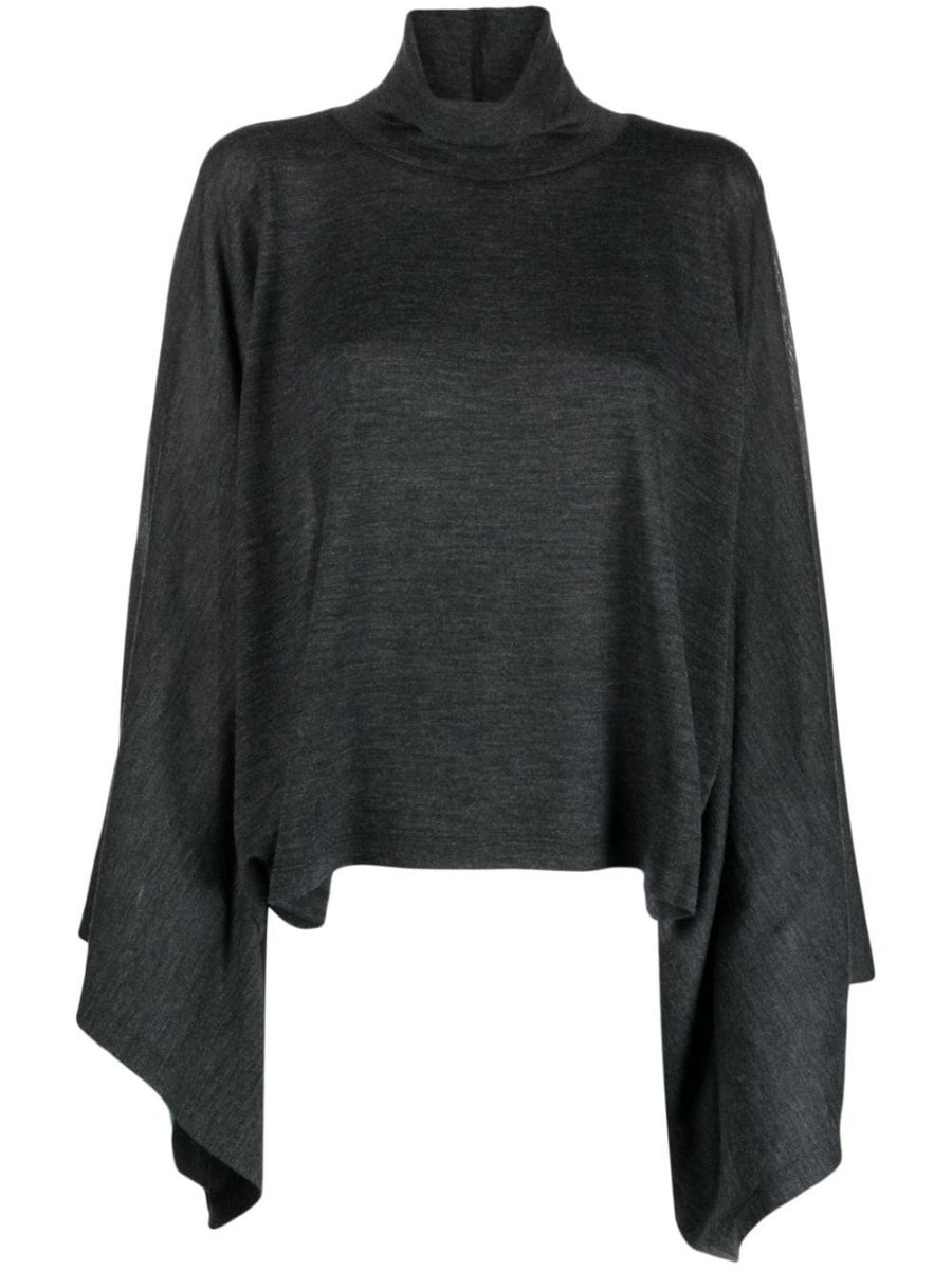mock-neck wool jumper