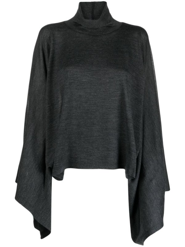 mock-neck wool jumper