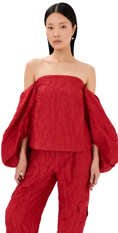 Rosie Assoulin Balloon Top Red