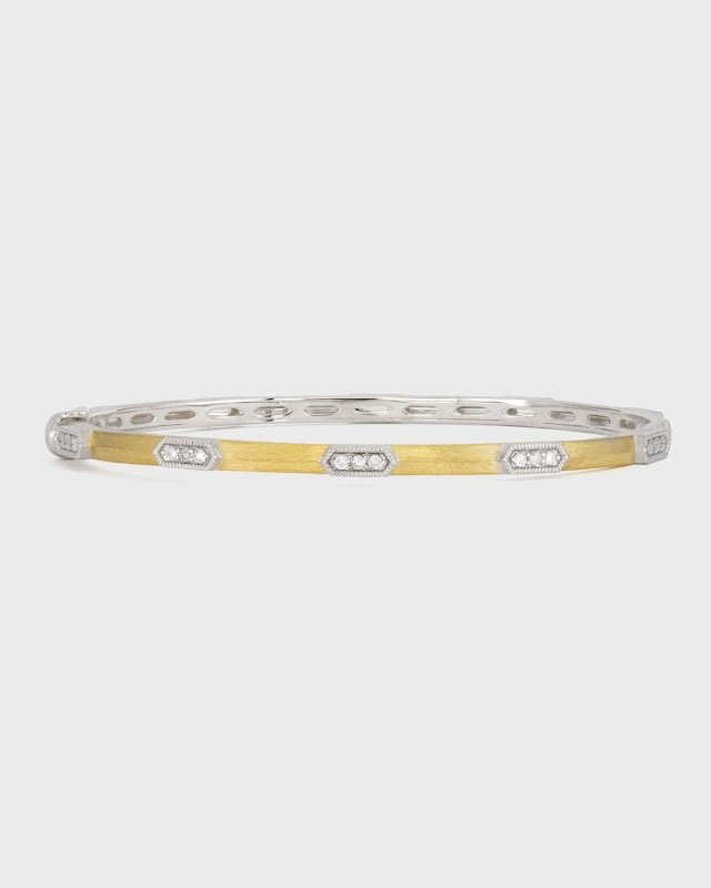 Mixed Metal Provence 5-Station Diamond Hex Bangle