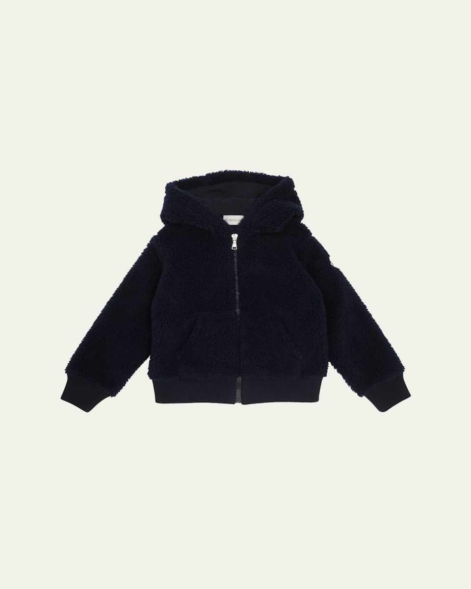 Boy's Fleece Logo Bell Zip Up Cardigan, Size 8-14