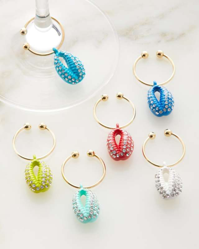 Pukka Shell Wine Charms, Set of 6
