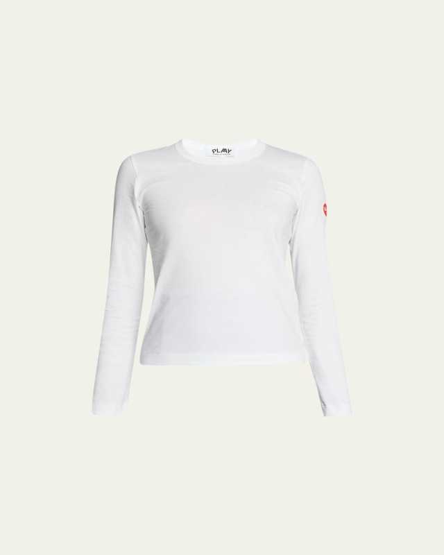 Logo-Patch Long-Sleeve Cotton T-Shirt