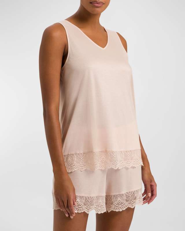 Josephine Lace-Trim Modal Pajama Set