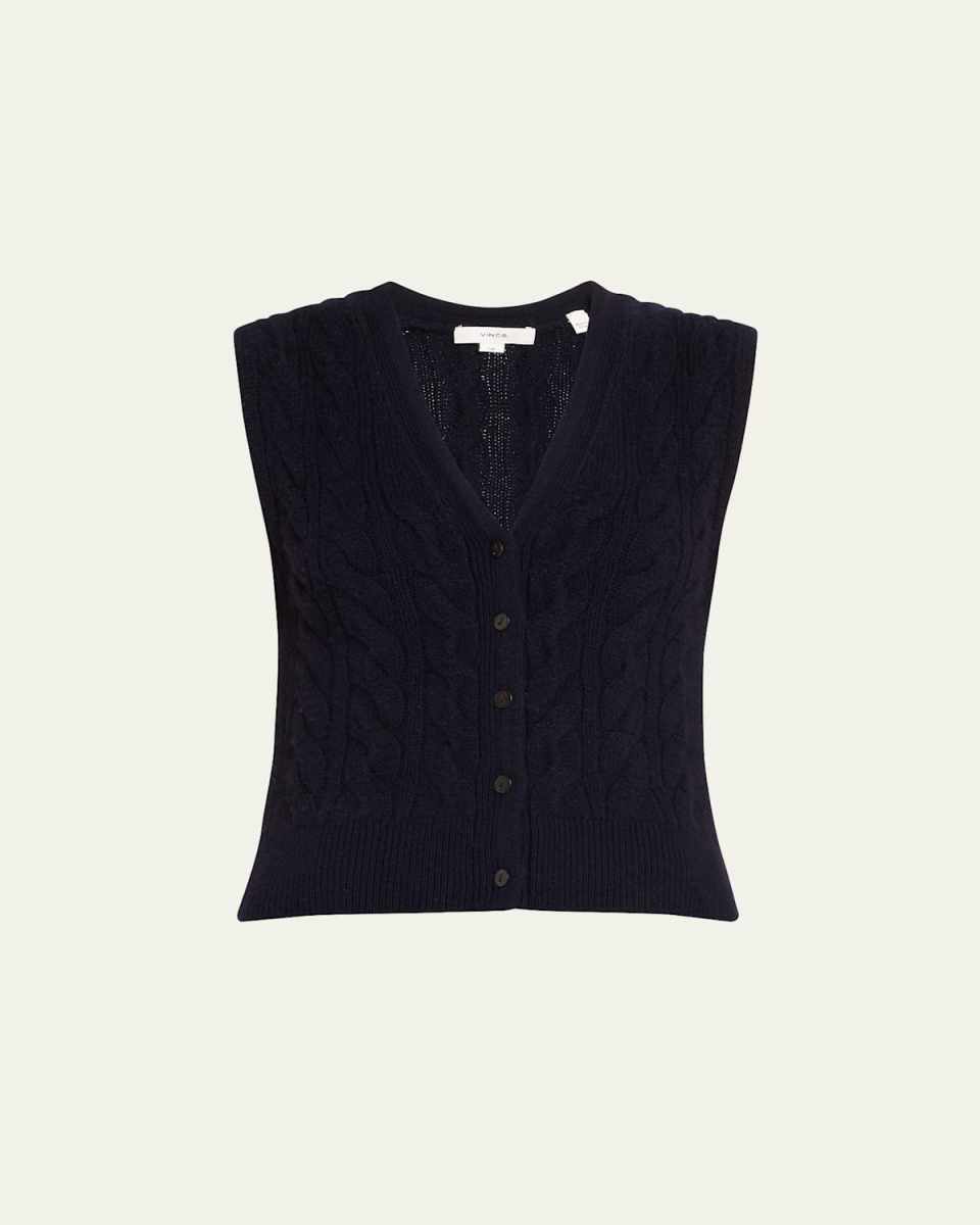 Wool and Cashmere Cable-Knit Vest