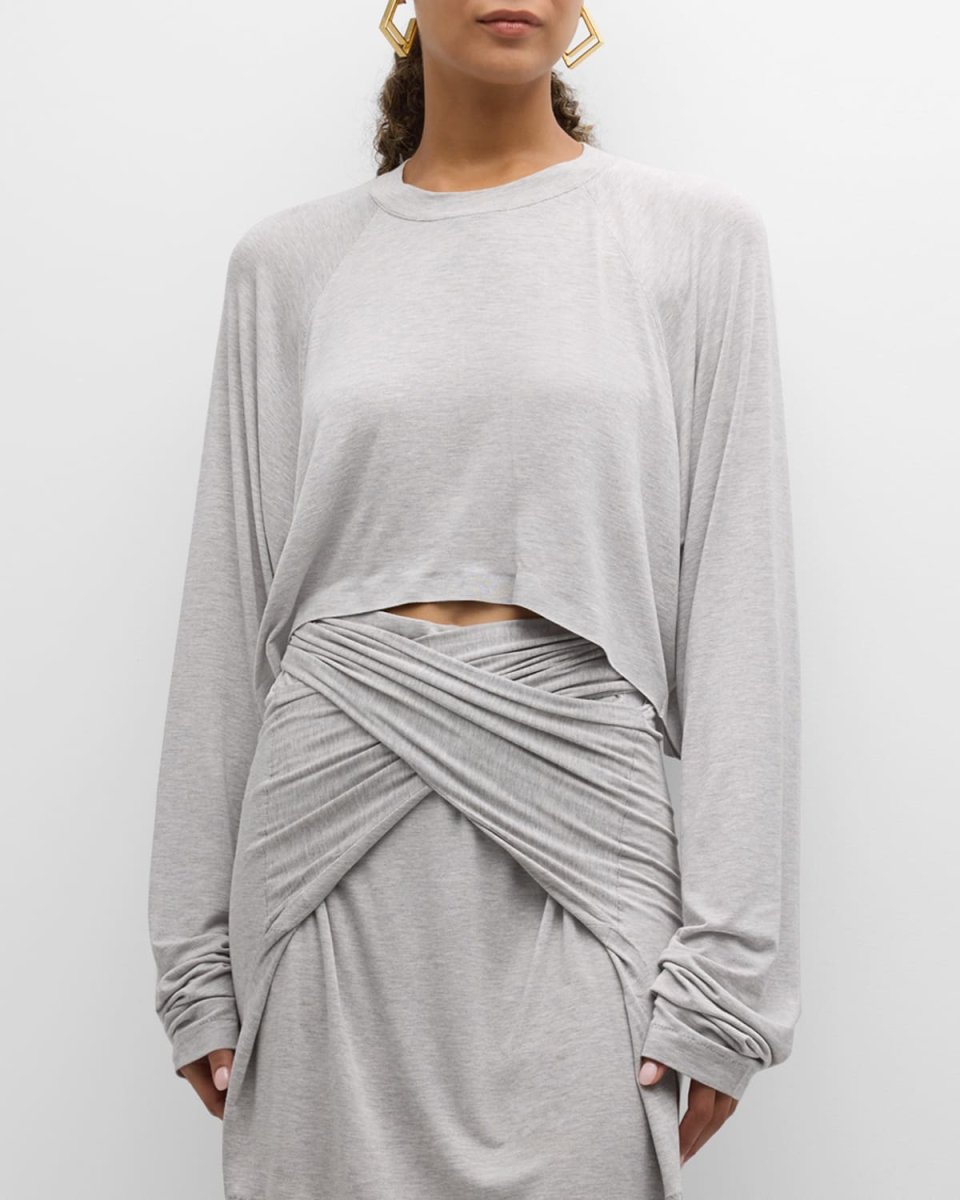Oversized Raglan Sleeve Cropped Top