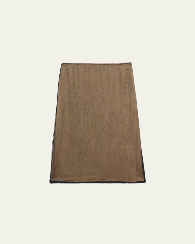 Beaded Border Sheer Midi Skirt