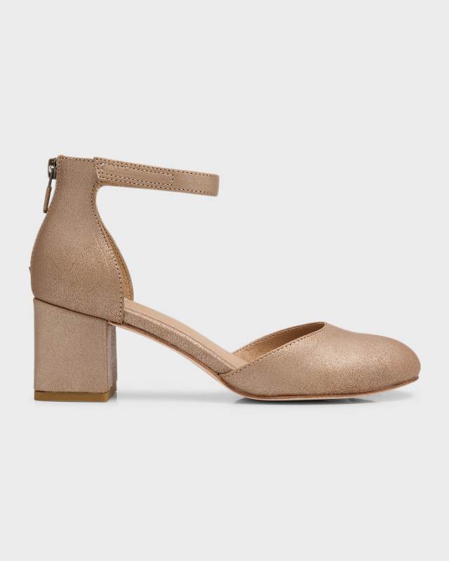 Indi Metallic Ankle-Grip Pumps