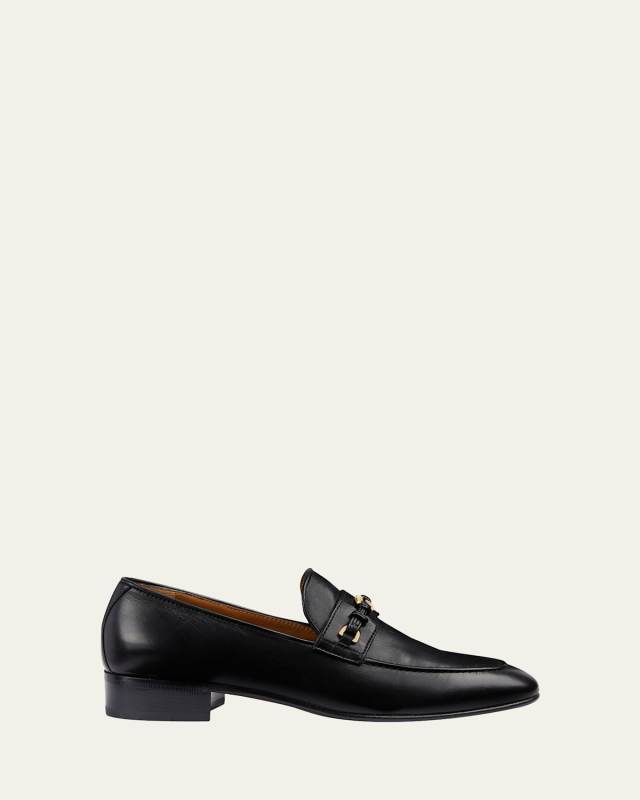 Ed Leather Medallion Strap Loafers