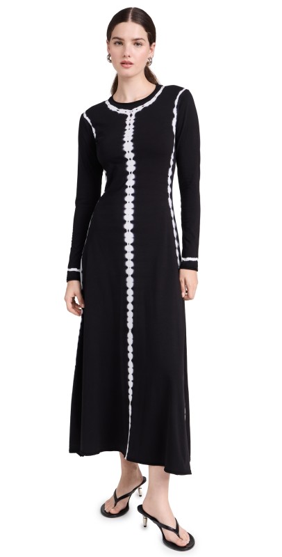 Proenza Schouler White Label Kieran Dress in Tie Dye Black/White