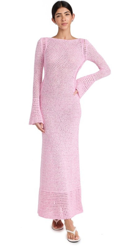 Significant Other Una Bell Sleeve Maxi Dress Fuchsia