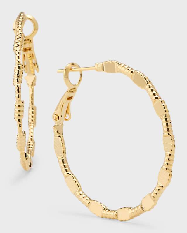 Small Gold Hoop Earrings, 1.25"L