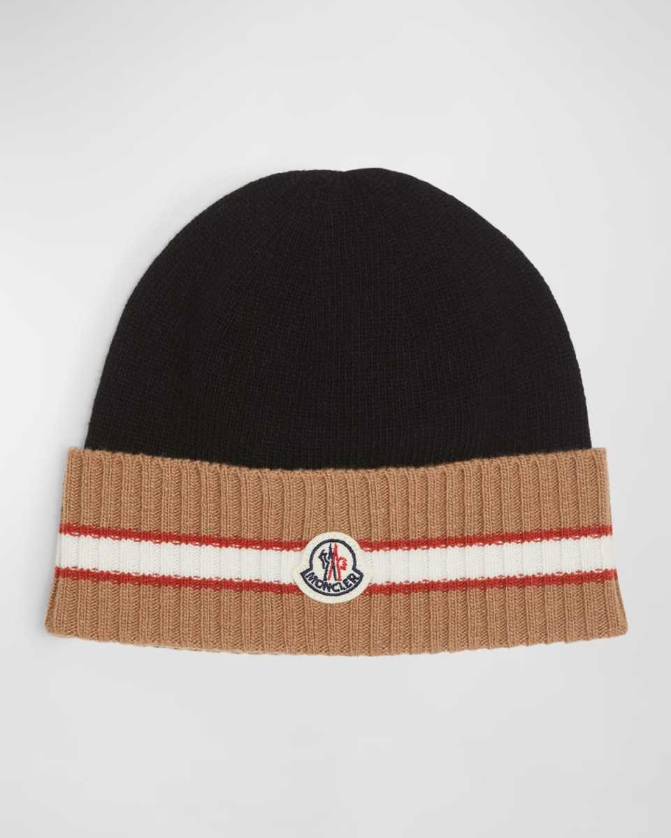 Boy's Wool Logo Patch Beanie, Size S-L