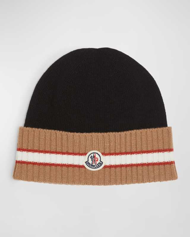 Boy's Wool Logo Patch Beanie, Size S-L