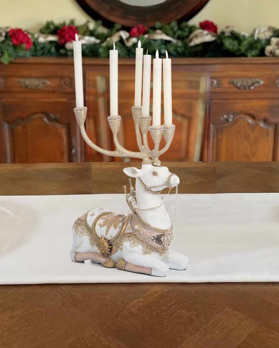 17" Celestial Deer Candle Holder