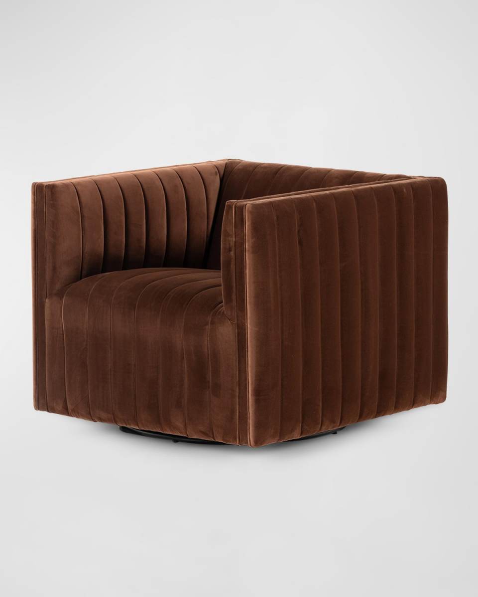 Augustine Velvet Swivel Chair