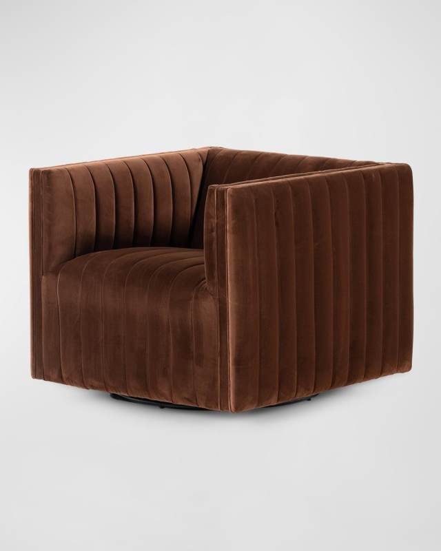 Augustine Velvet Swivel Chair