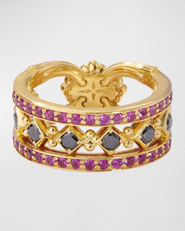 Black Diamond and Ruby Ring, Size