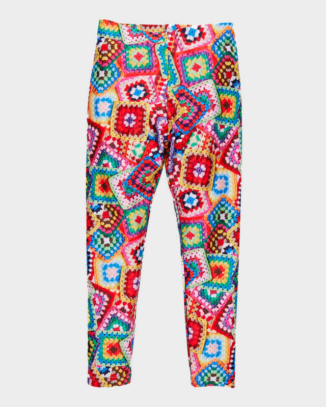 Girl's Granny Squares Hi-Shine Leggings, Size 2T-12